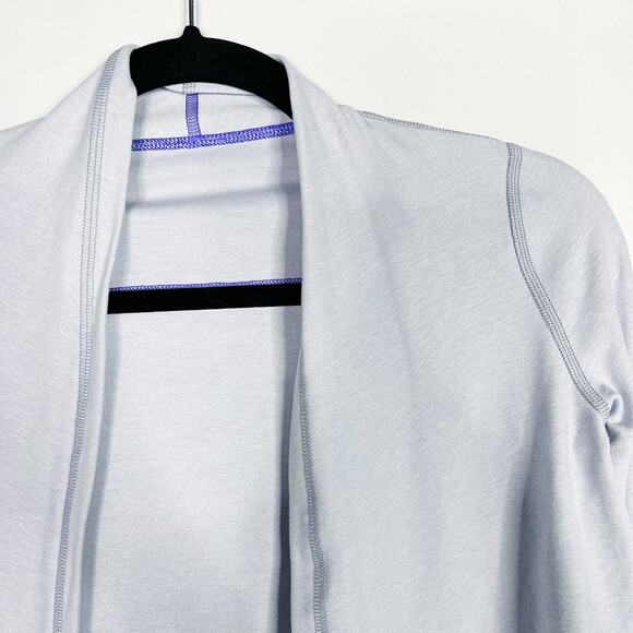 Ivivva by Lululemon Girls 8 Blue Open Front Charm Cardigan Convertible Wrap Top - Picture 3 of 10